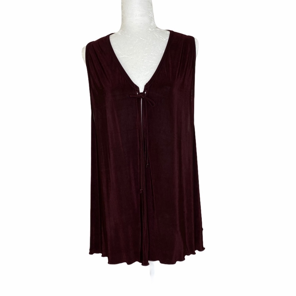 BLUE FISH Burgundy Lagenlook Art to Wear Vest